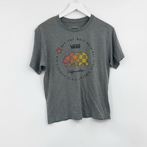 Vans Checker Board Gray Short Sleeve Shirt Size Large